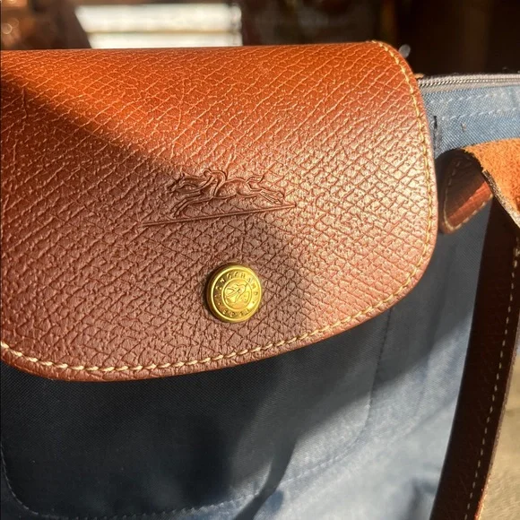 Vintage Longchamp Le Pliage “Shopping” Tote – Navy - Picture 8 of 15